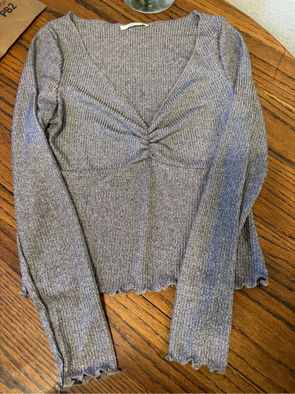 Vintage Y2K 2000s babydoll tee with tiny sparkles